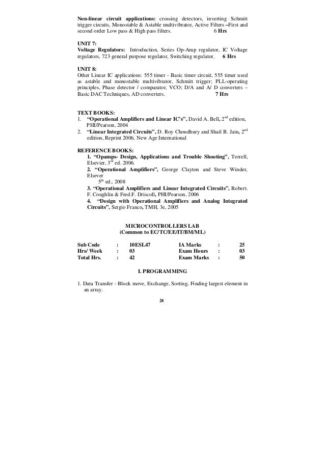 Linear Integrated Circuits Notes Pdf